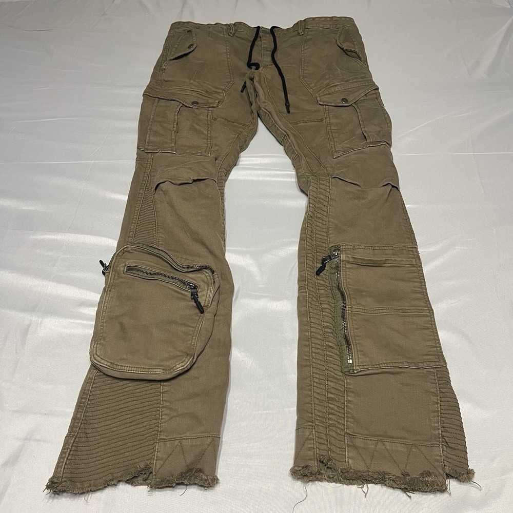 Jordan Craig Cargo Pants Mens 38x37 Green Martin Stacked Moto Pockets Stretch